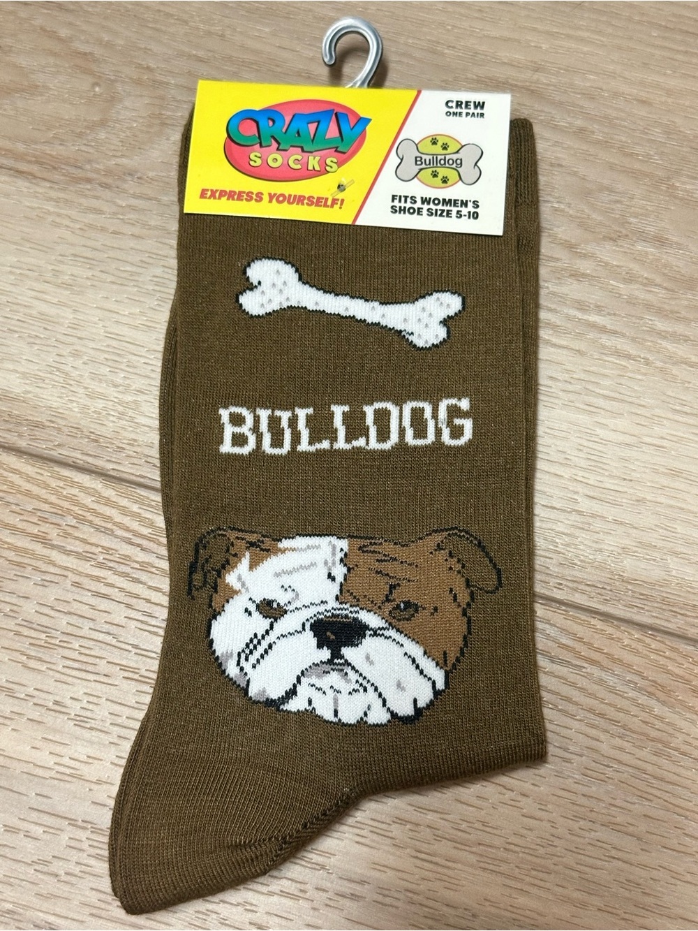 🐶 Crazy Socks Women's Bulldog Breed Novelty Crew Socks
